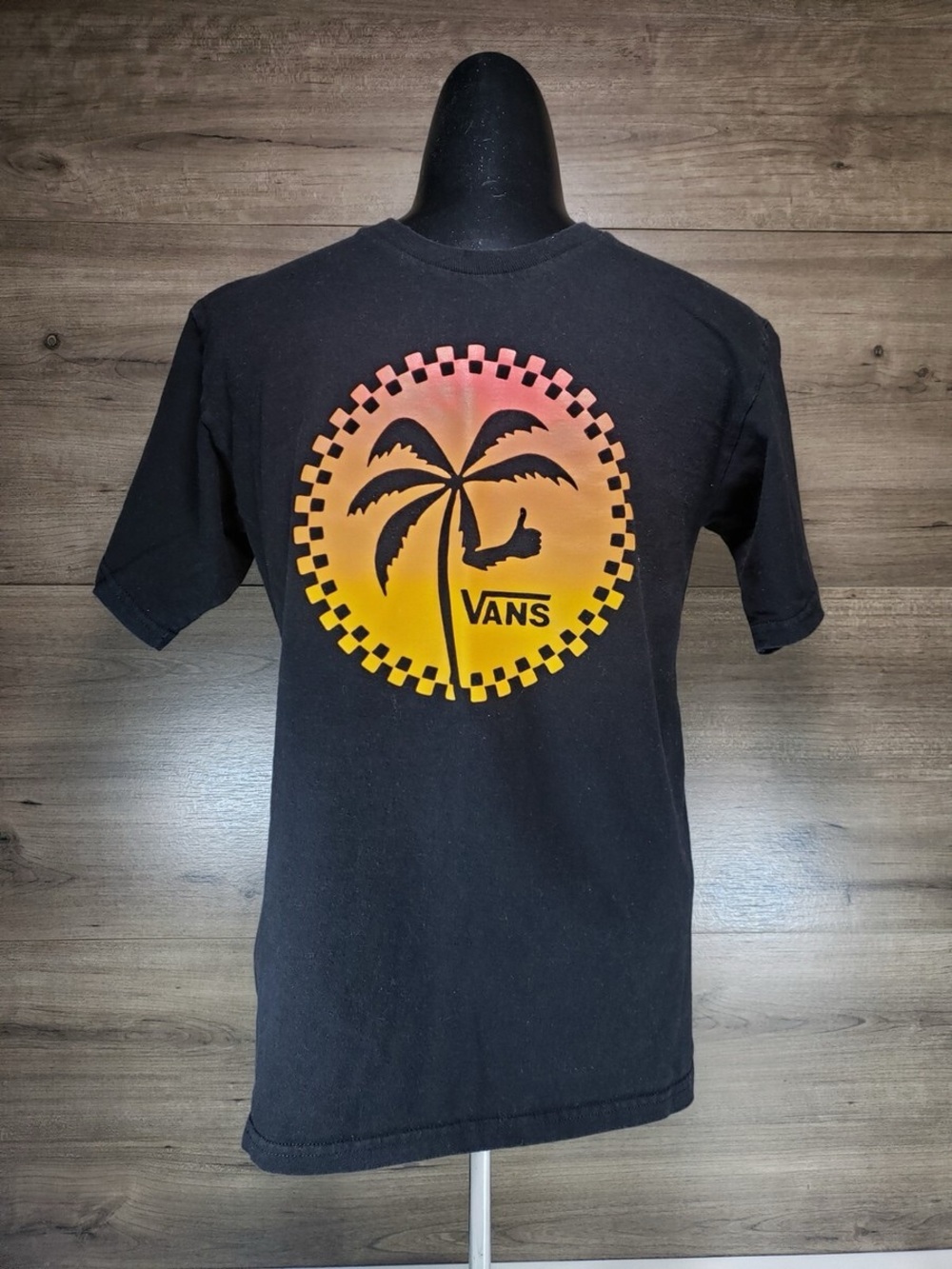 Vans Black T-Shirt with Pink Accent